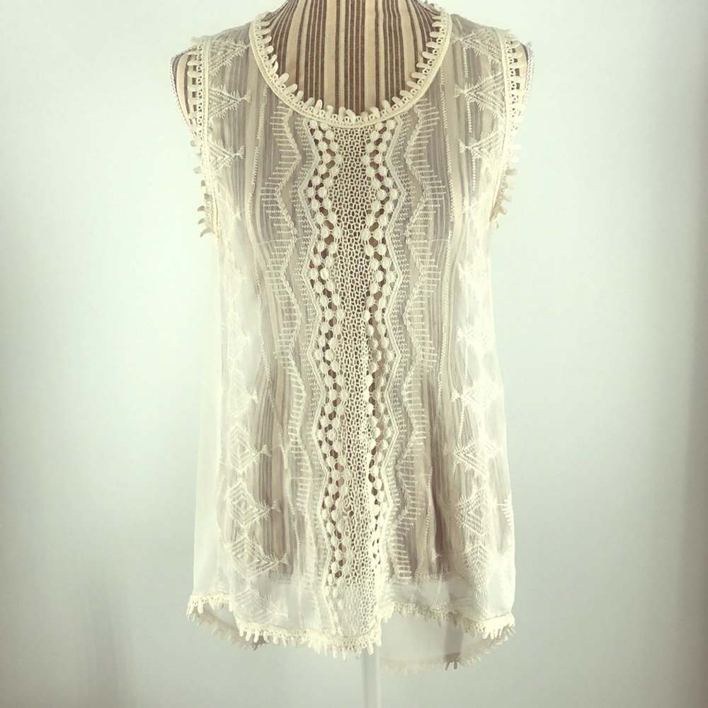 Like New Anthropologie W5 lace sleeveless blouse